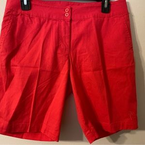 New NWT Margaritaville Womens Red Coral Bermuda Shorts 9” Inseam Size 6